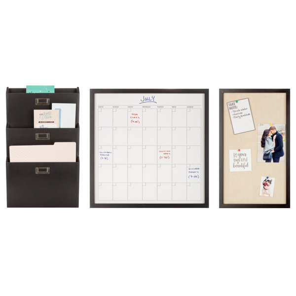 Latitude Run® 3 Piece Wall Mounted Organizer Command Center Set